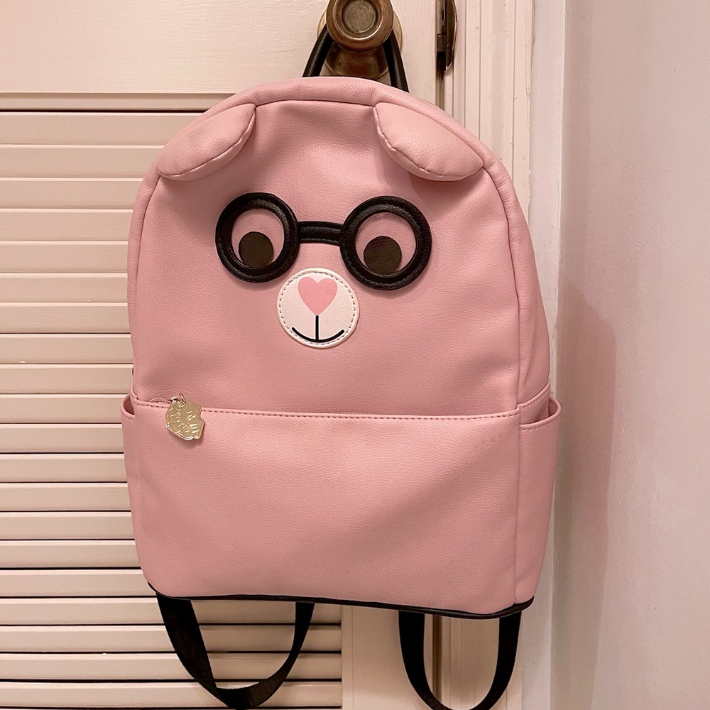 Betsey Johnson Pink Bear Googly-Eye Backpack